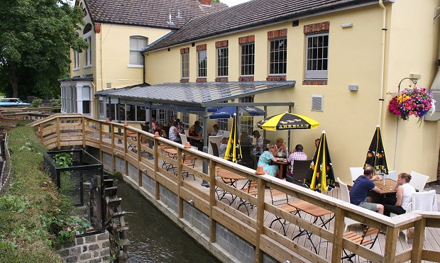 The terrace at The Runner pub, Swindon